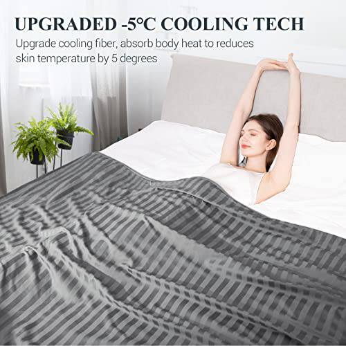 Arc-Chill® Cooling Fabric Q-max>0.5 Double-Sided Summer Blanket of Dark Grey