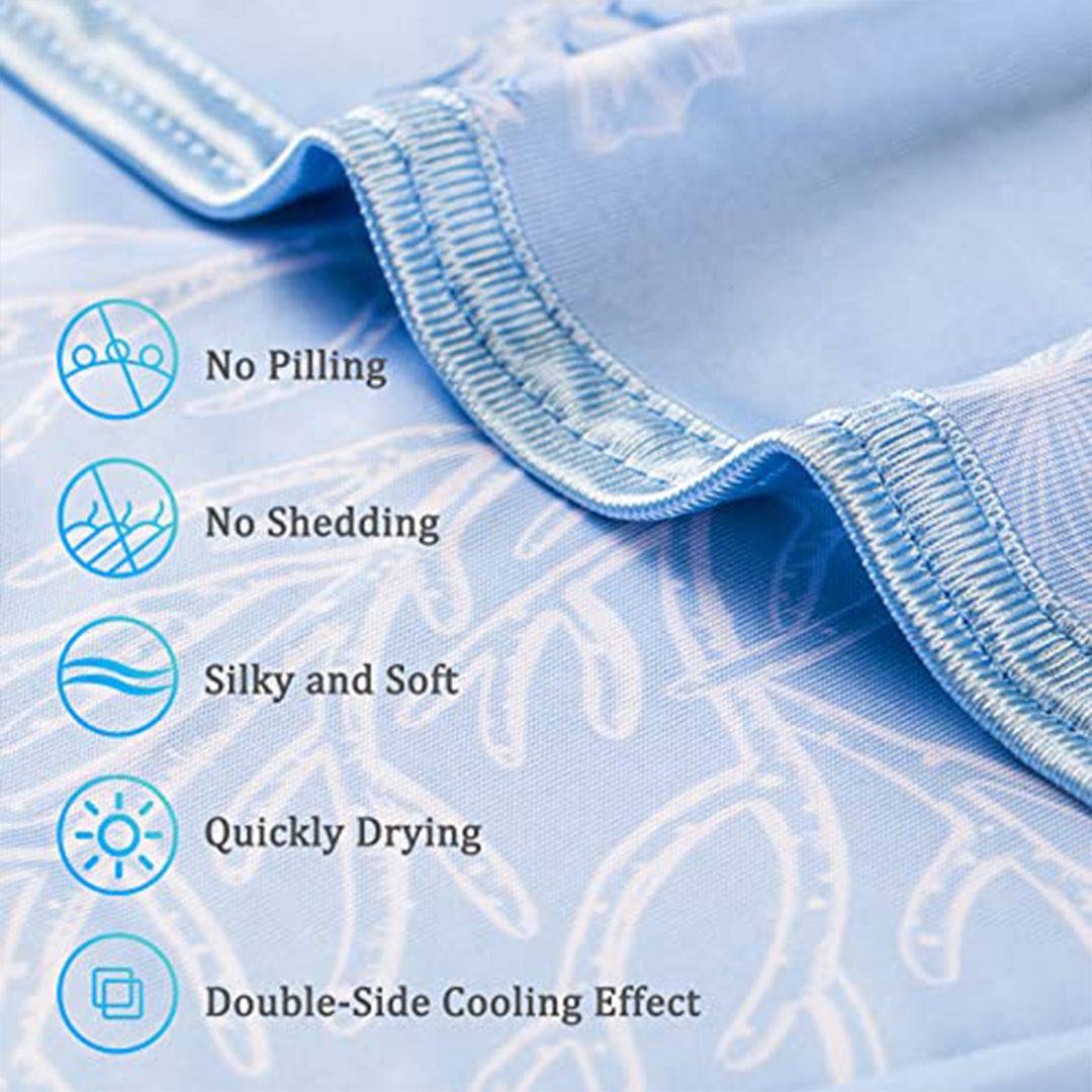 Elegear Marine Print Cooling Blanket – Q-Max > 0.5, Ultra-Soft & Breathable for Summer