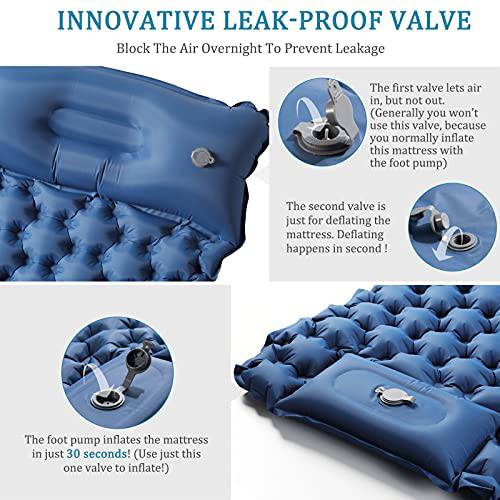 Sleeping Pad for Camping,Inflatable Camping Pad with Foot Press for Single