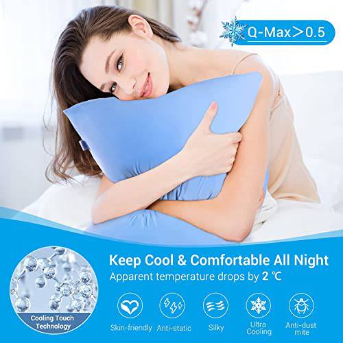 2-Pack Cooling Pillowcases – Q-Max >0.5 Arc-Chill, Anti-Static, Hidden Zipper