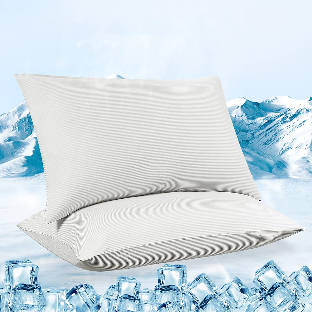 2-Pack White Premium Silky Super Cooling Pillowcases – Arc-Chill Extreme Q-Max 0.5
