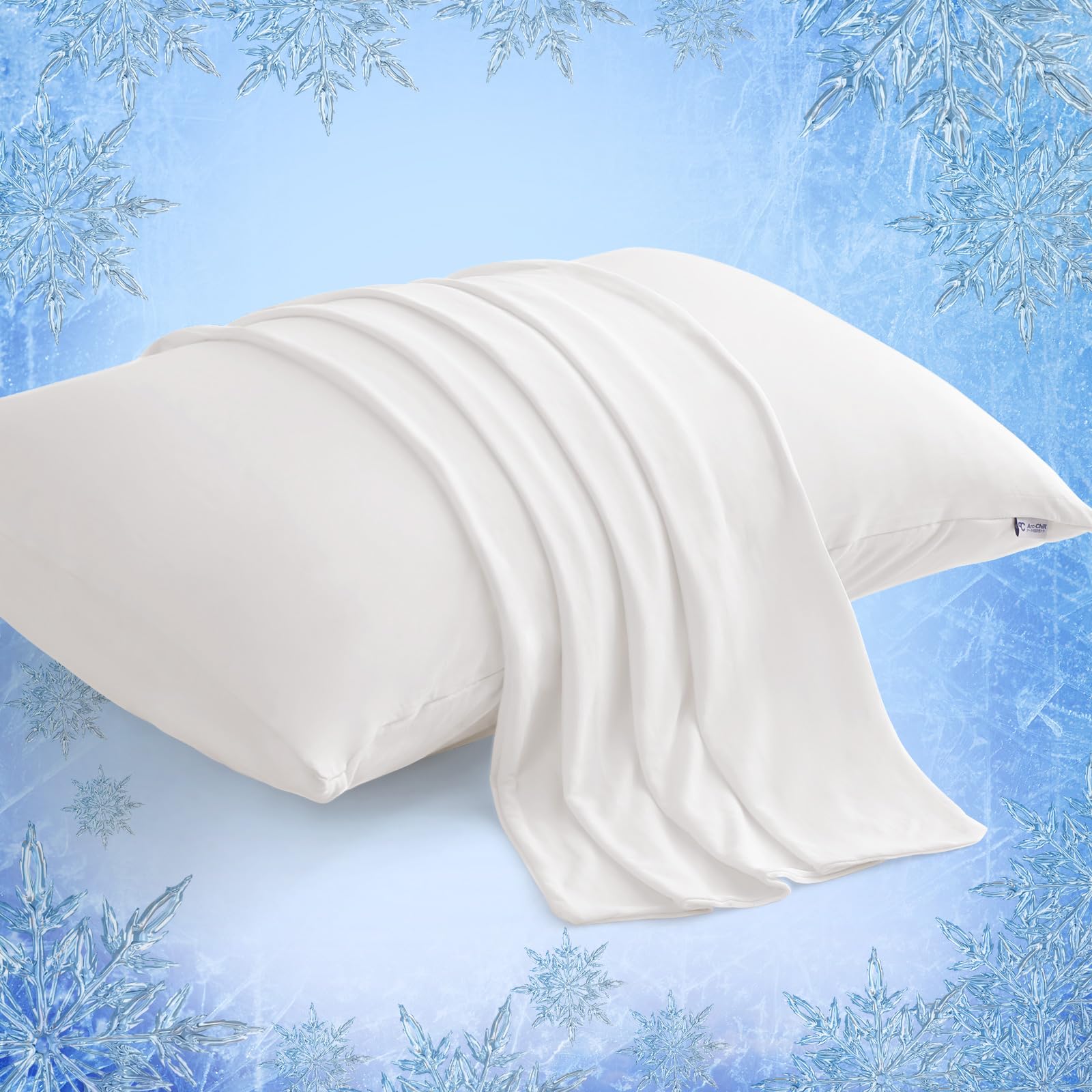 Revolutionary White Cooling Pillowcases Set of 2 – Arc-Chill Pro Q-Max 0.4