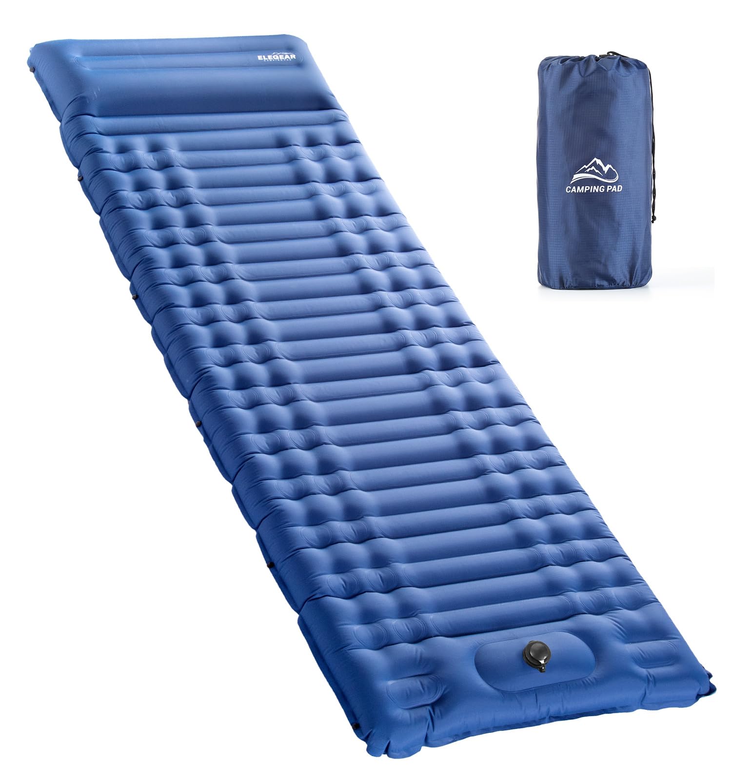 4" Ultra-Thick Self Inflating Sleeping Pad for Camping-Color Blue