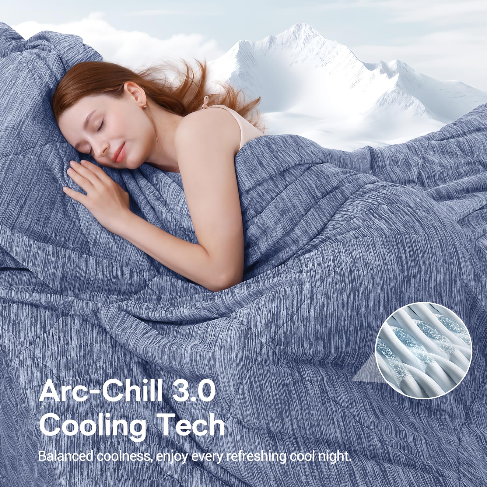Elegear Cooling Duvet for Night Sweats – Arc-Chill Q-Max 0.5, Soft Double-Layer Summer Blanket