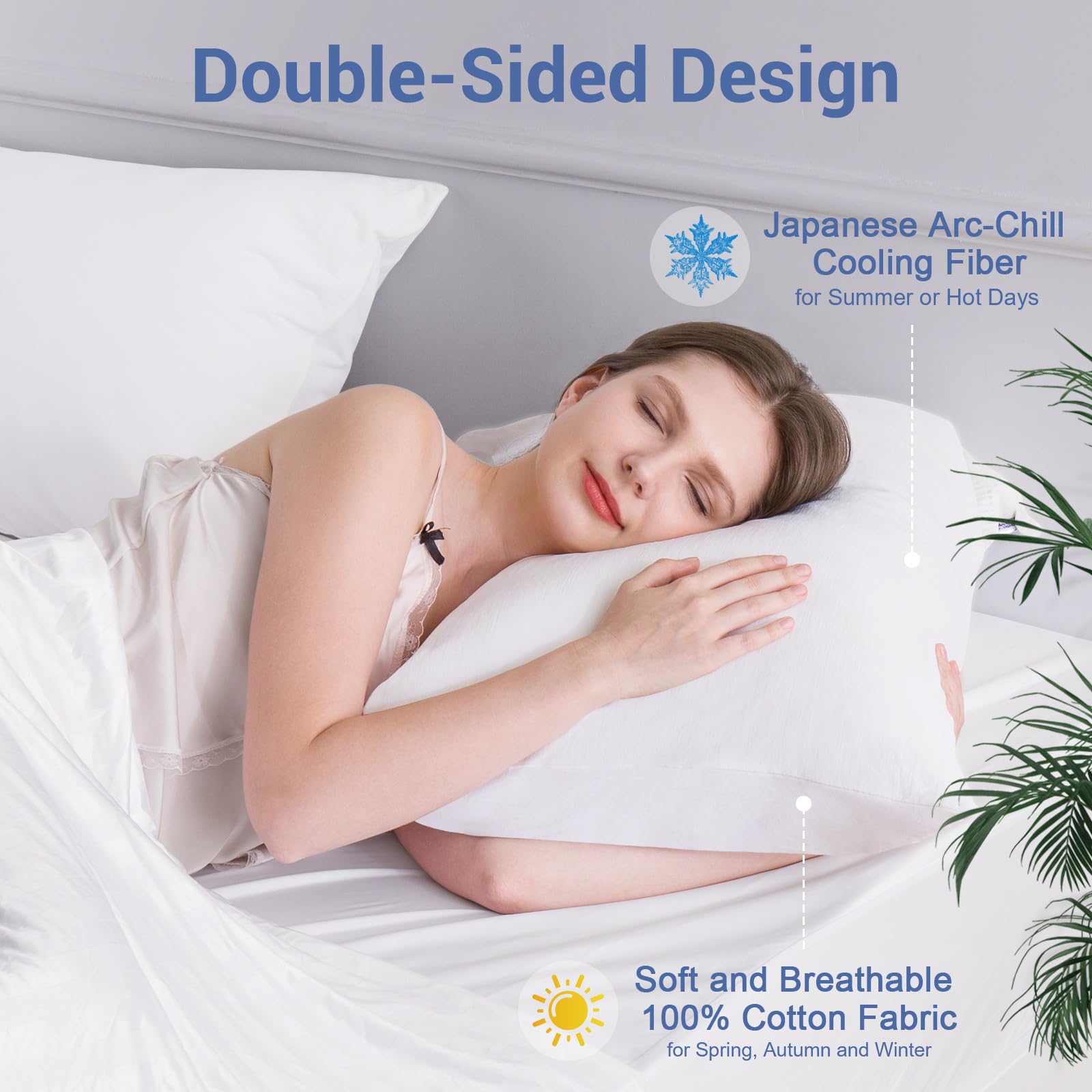 Revolutionary White Cooling Pillowcases Set of 2 – Arc-Chill Pro Q-Max 0.4