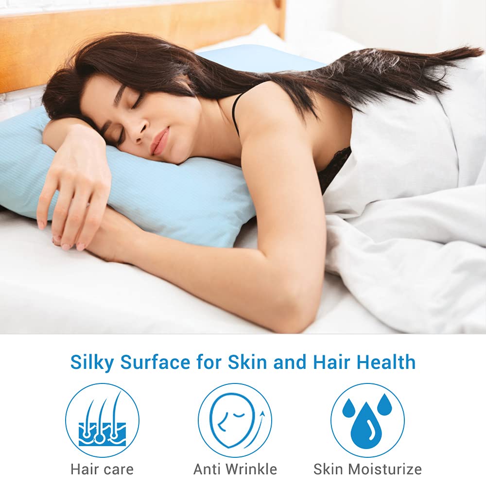 2-Pack Blue Premium Silky Super Cooling Pillowcases – Arc-Chill Extreme Q-Max 0.5