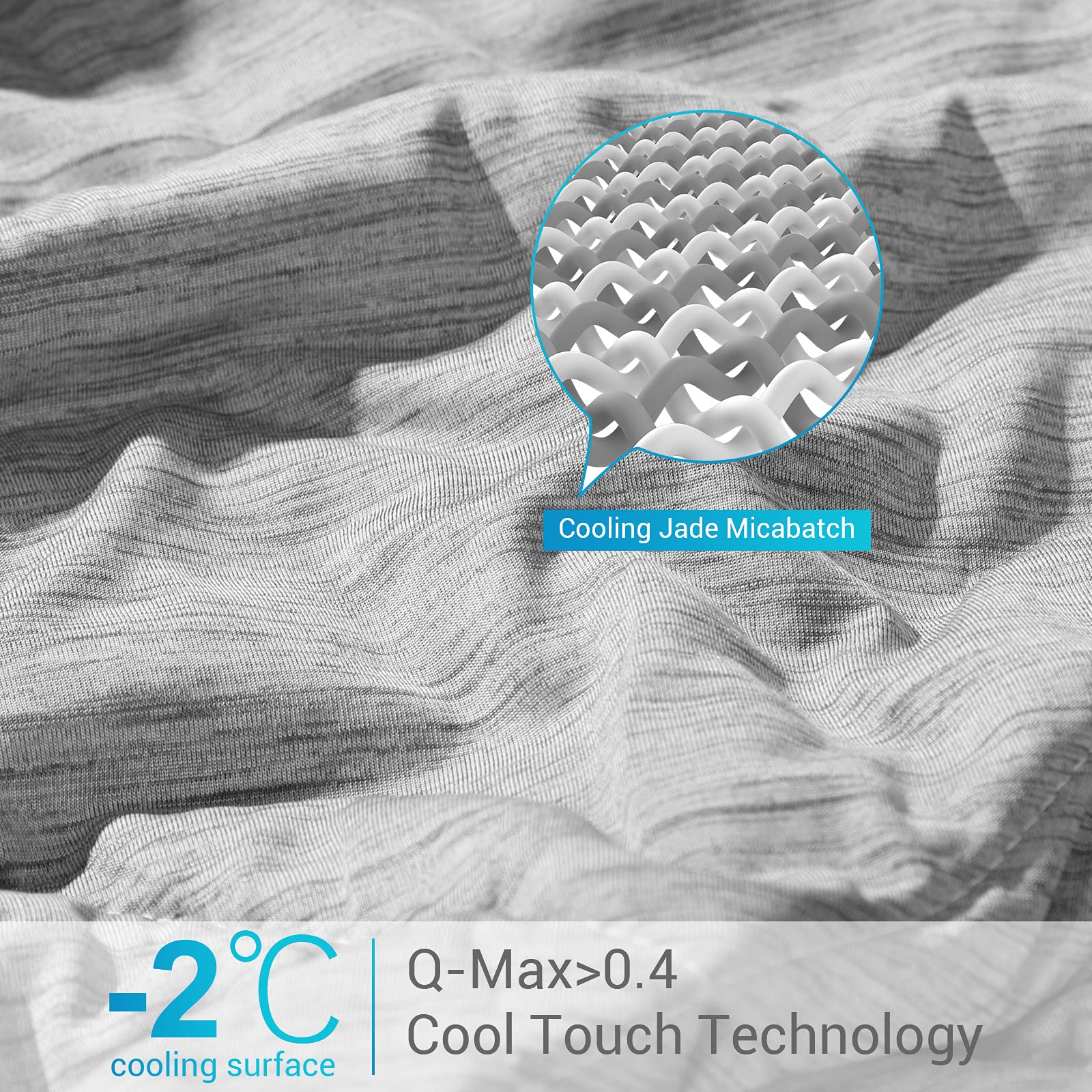 لحاف تبريد 100٪ ألياف قطنية ناعم وقابل للغسل في الغسالة - أزرق (59’X79 ')