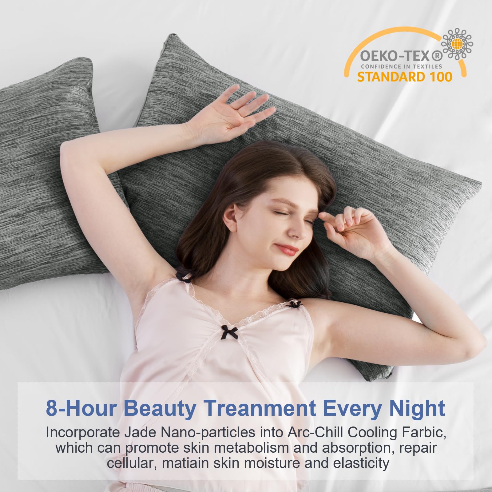 Revolutionary Black Cooling Pillowcases Set of 2 – Arc-Chill Pro Q-Max 0.4