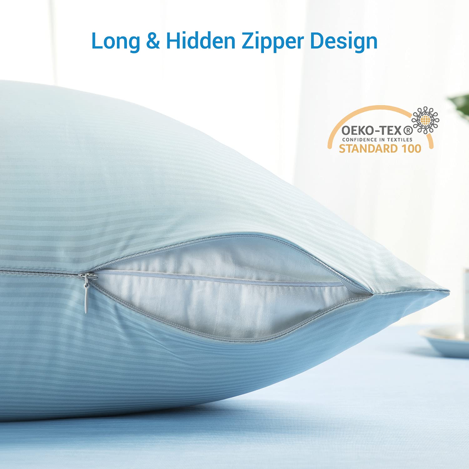 2-Pack Blue Premium Silky Super Cooling Pillowcases – Arc-Chill Extreme Q-Max 0.5