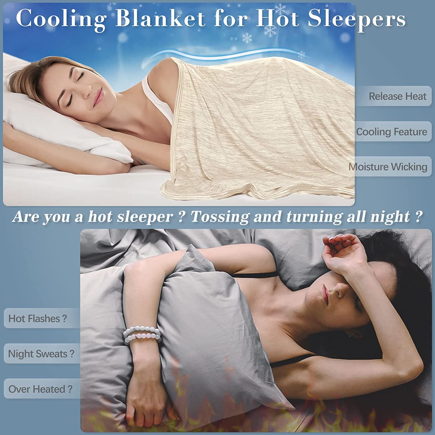 Elegear Light Brown Cooling Blanket – Arc-Chill 3.0, Q-Max>0.5, Multi-Size Options