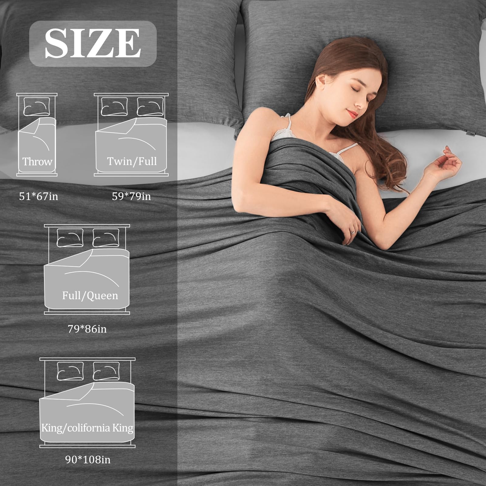 Elegear Black Cooling Blanket – Arc-Chill 3.0, Q-Max>0.5, Multi-Size Options