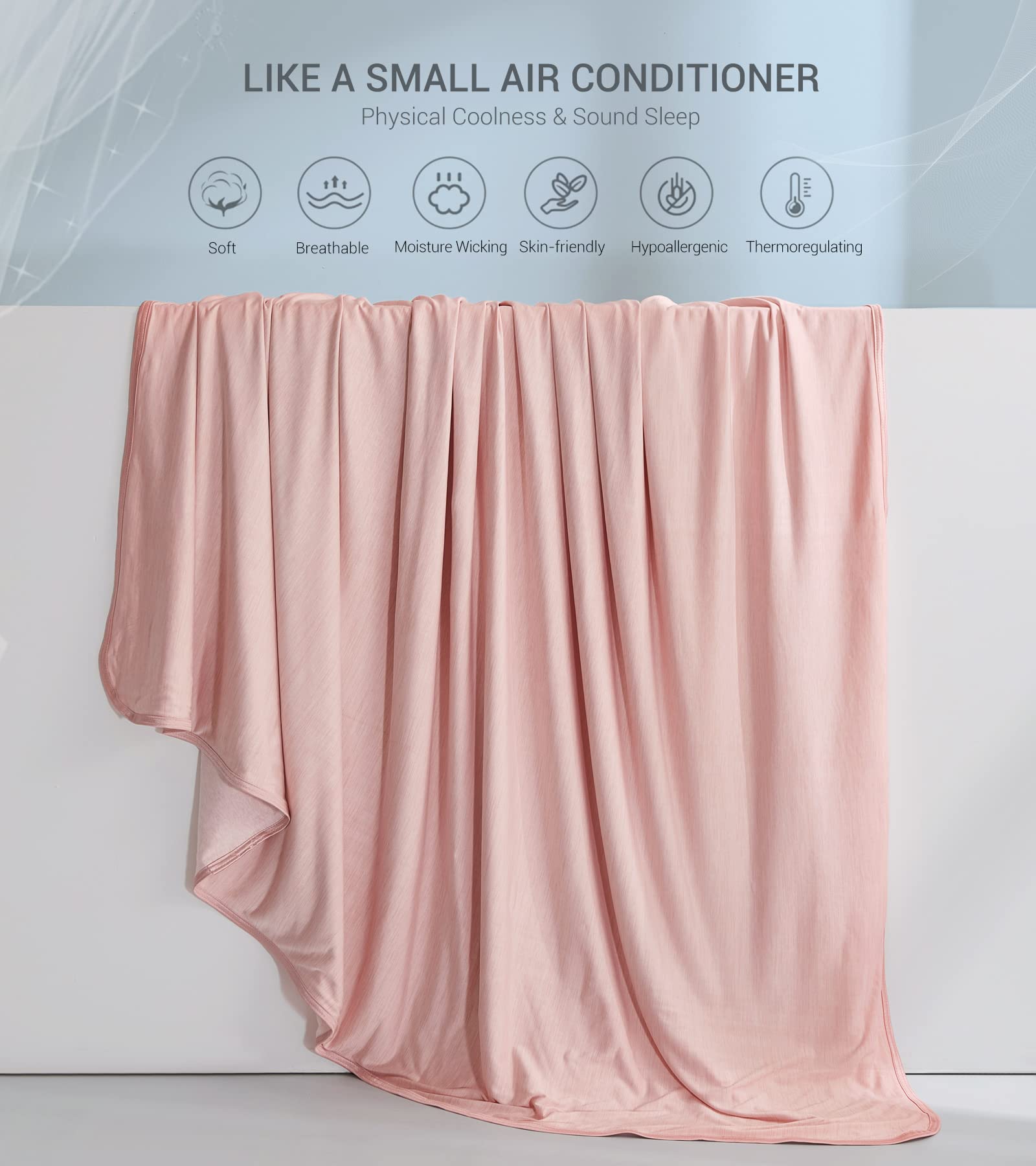 Elegear Light Pink Cooling Blanket – Arc-Chill 3.0, Q-Max>0.5, Multi-Size Options