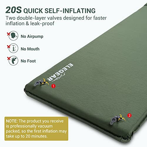 Self Inflating Sleeping Pad, 3.1" Ultra-Thick Memory Foam Camping Pad - elegear-shop