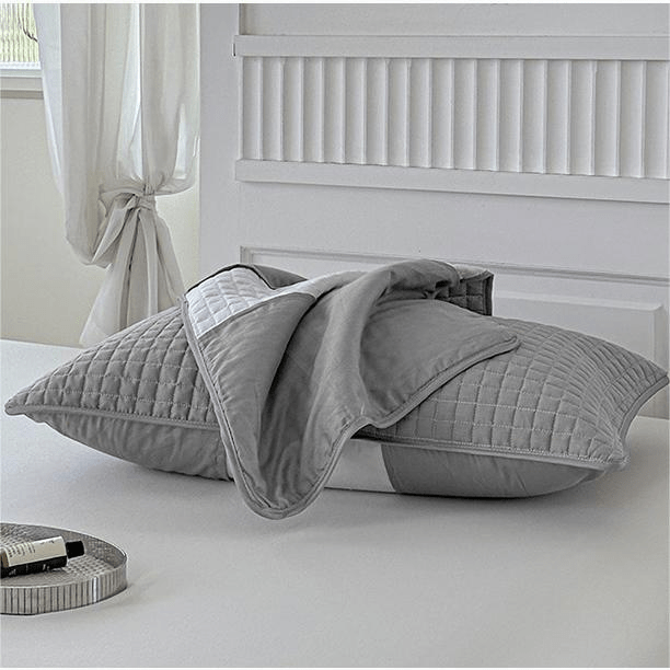 Full Cotton Pillowcases, Breathable & Noiseless, Waterproof, Oil-Proof, Stain-Proof 2 Pack