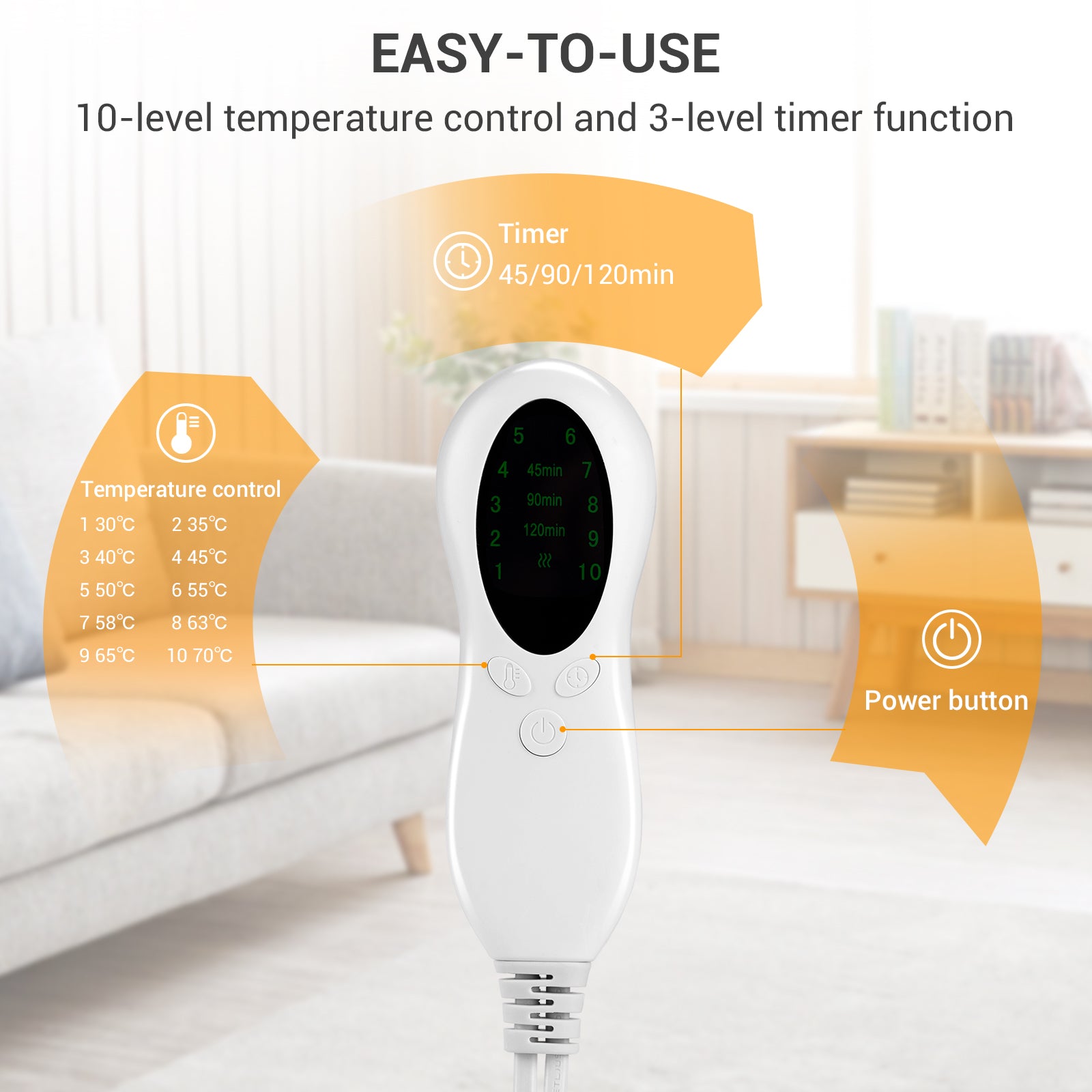 3-Second Fast Heating Pad – Soft, Safe & Adjustable Warmth for Everyday Comfort