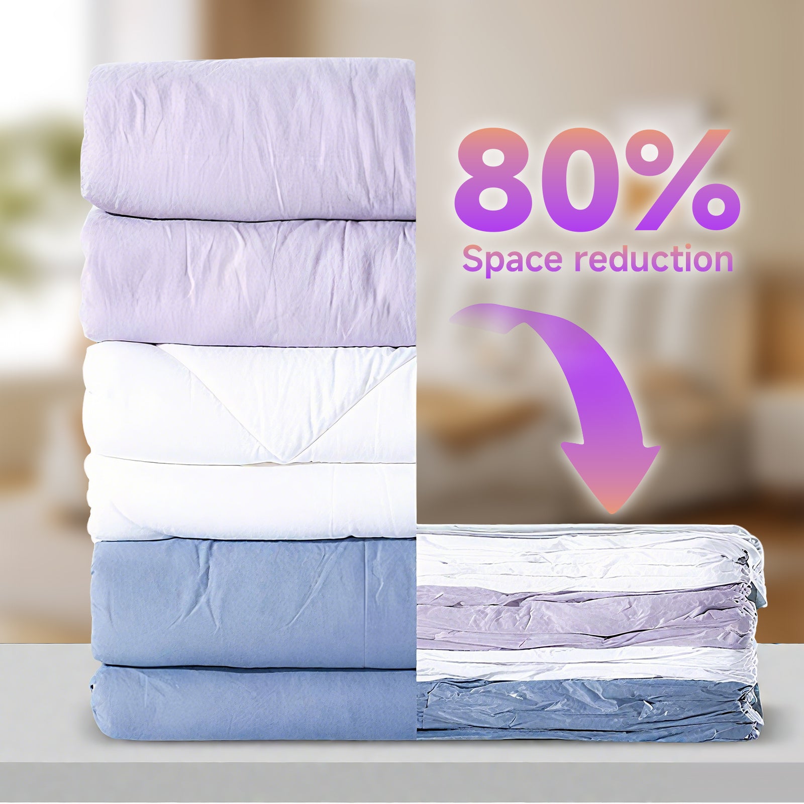 Elegear Cube Vacuum Storage Bag-4 Pack (2 Jumbo + 2 Medium) Extra Large Space Saver Bags, Large Capacity Clothing Storage Bags for Clothes Pillows Comforters Quilts Blankets