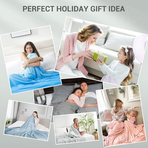 Elegear Cooling Comforter Absorbs Body Heat to Keep Cool, Double-Sided Cooling Blanket for Hot Sleepers Arc-Chill Cool Fabric Q-Max>0.5, Lightweight Summer Comforter Cold Blanket, Gradient Dark Blue