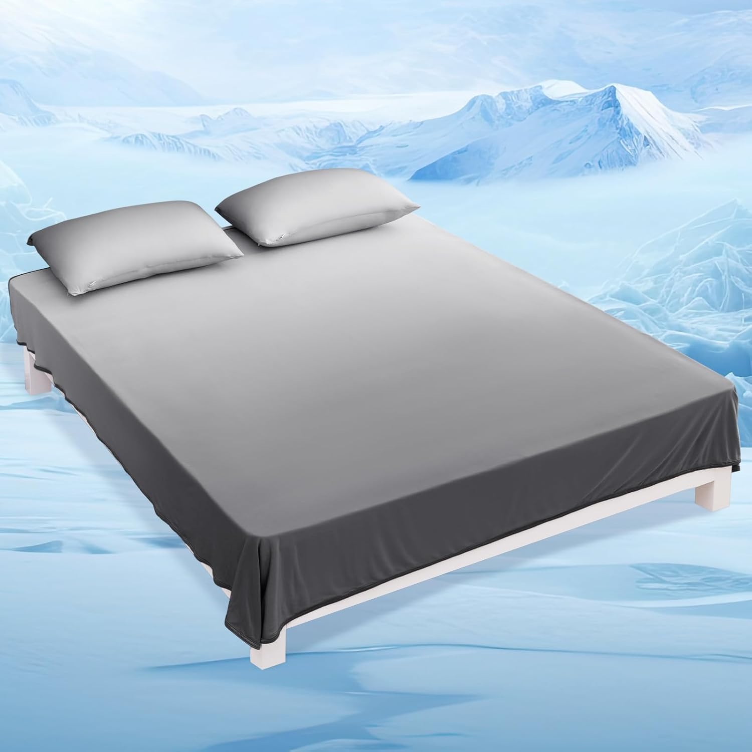 Manta de Enfriamiento Elegante de Verano Elegear Premium en Gradiente Gris-Blanco