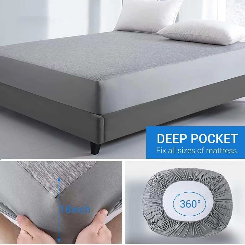 Revolutionary Cooling Bedding Set – Arc-Chill Pro Q-Max 0.4 Mattress Protector & 2 Pillowcases (Gray)
