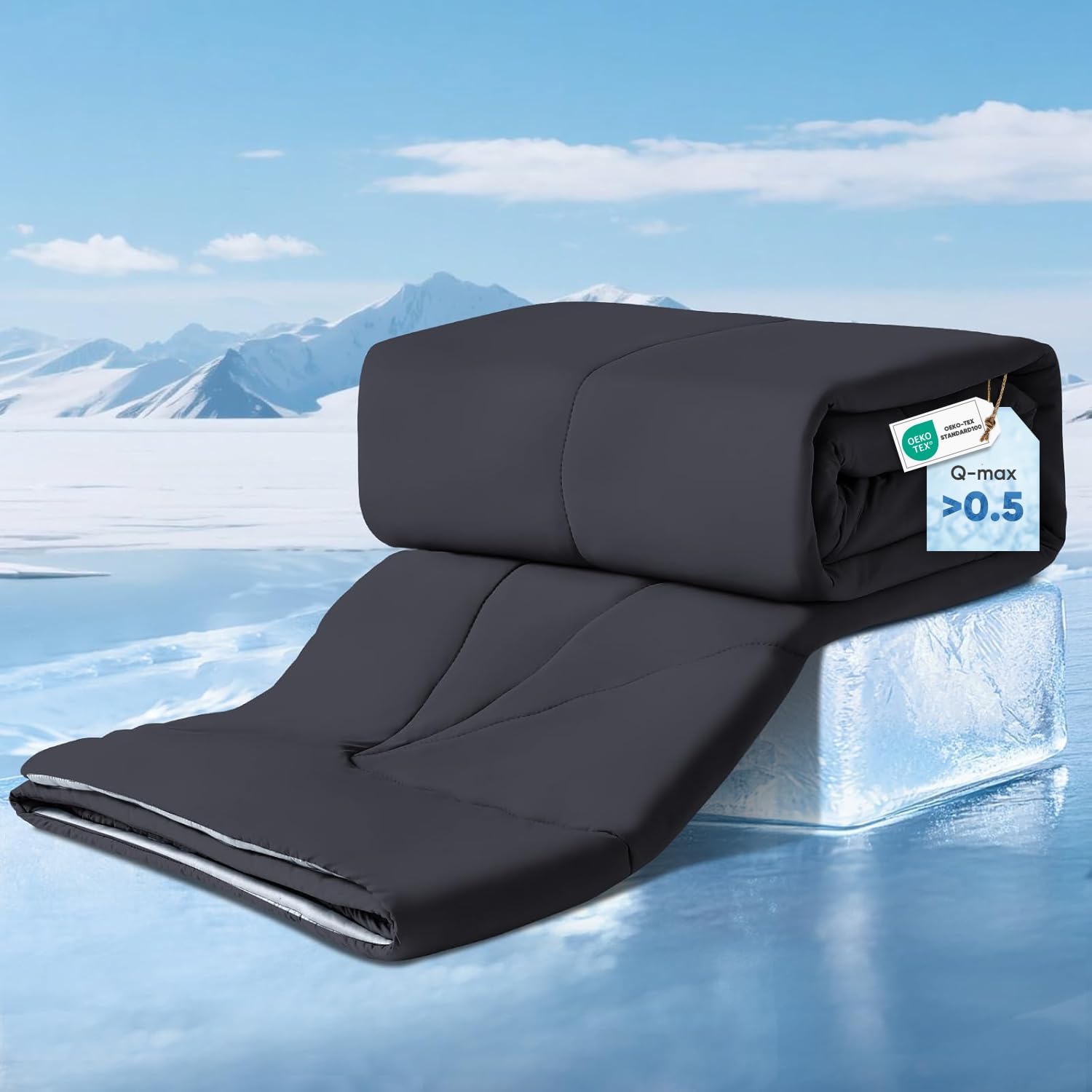 Ultra Soft Cloudy 3D Cooling Comforter Arc-chill Extreme Q Max 0.5-Black & Gray