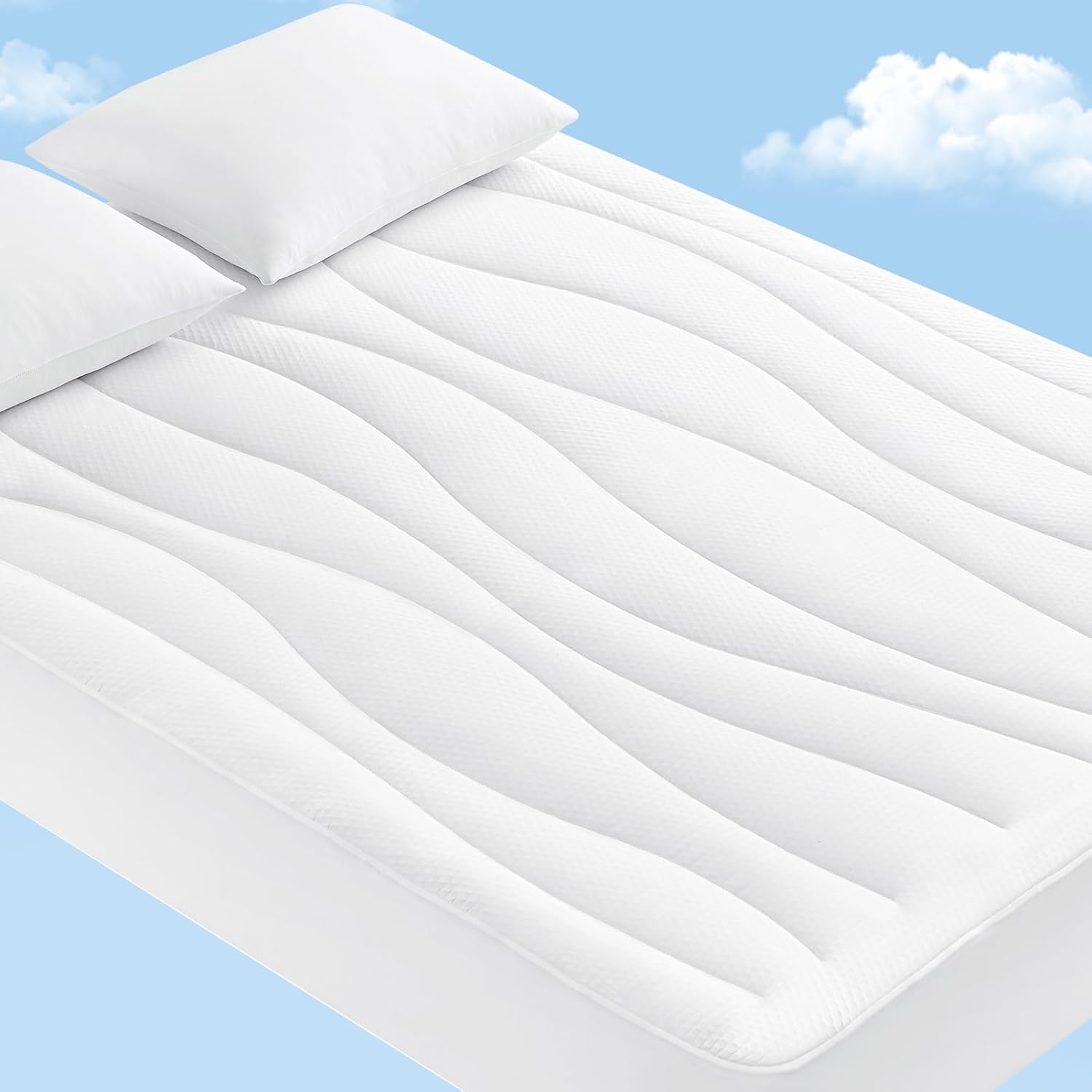 Elegear Cooling Mattress Pad King, Upgraded Arc-Chill® 3.0 + PCM Cooling Washable Mattress Protector for Hot Sleepers, White