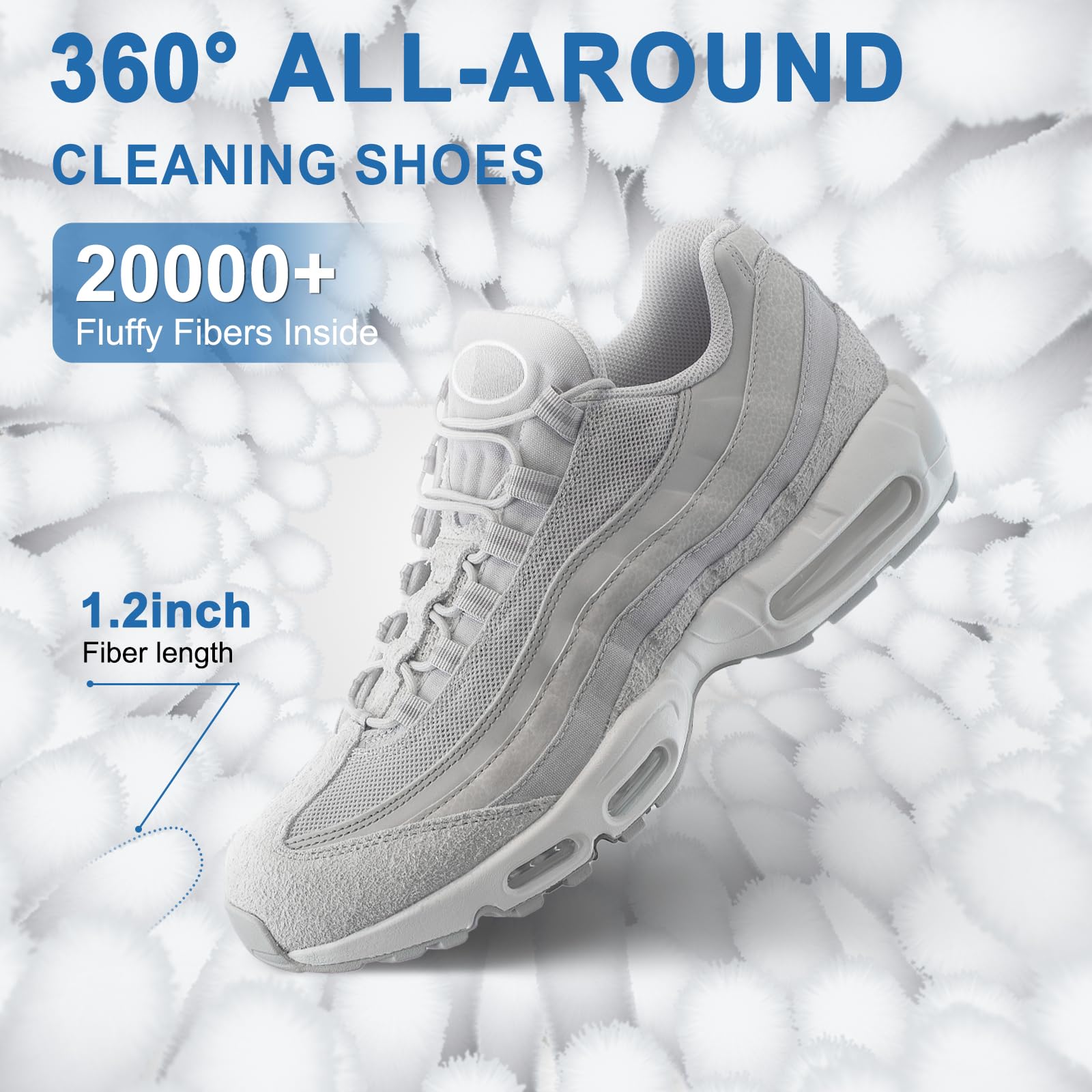 Teletrogy  Shoe Washing Machine Bags - Invisible Zipper Side Opening Laundry Bags for Sneakers and All Shoe Sizes (White 2pcs)