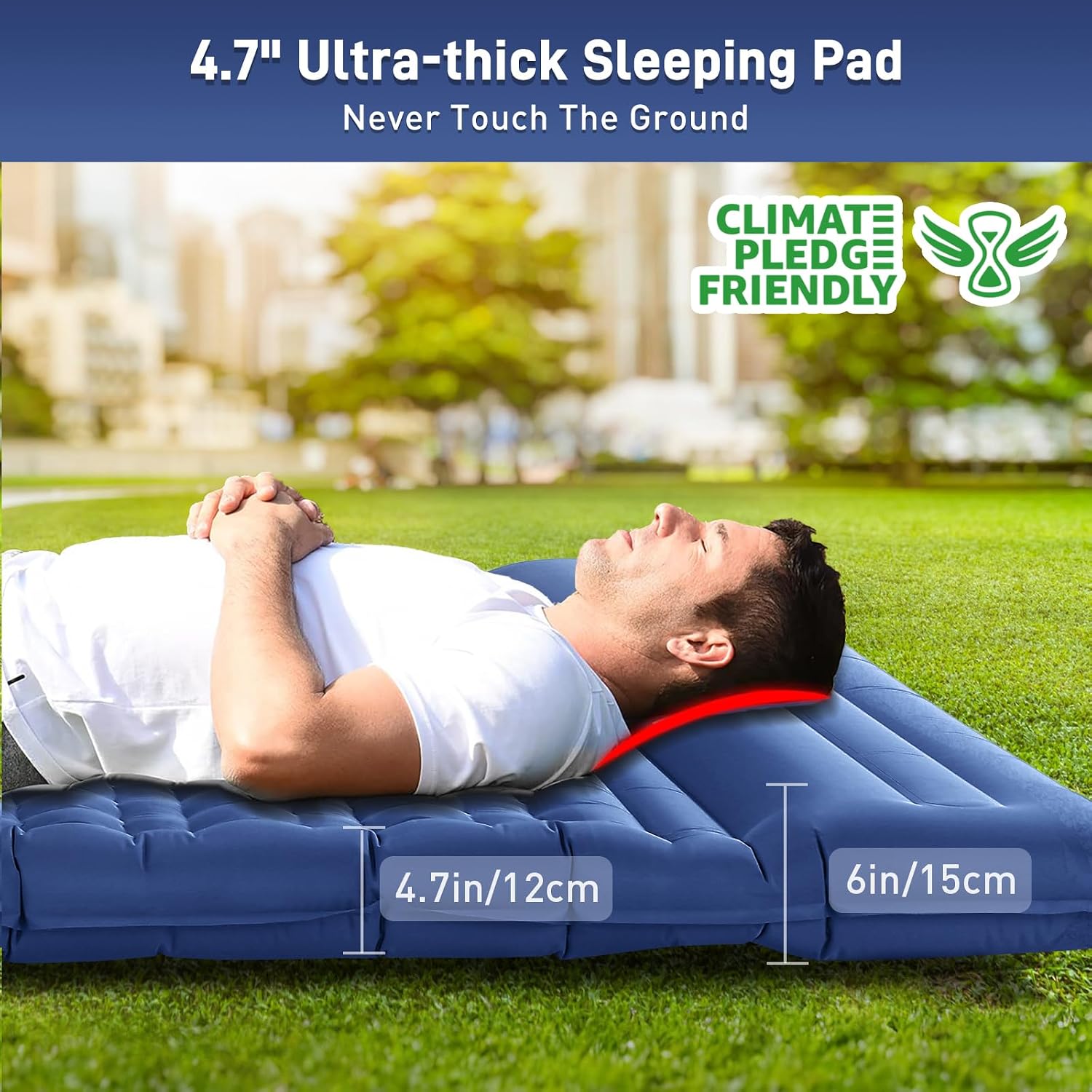 Double Sleeping Pad for Camping, Ultralight Self Inflating Camping Pad for 2 Person
