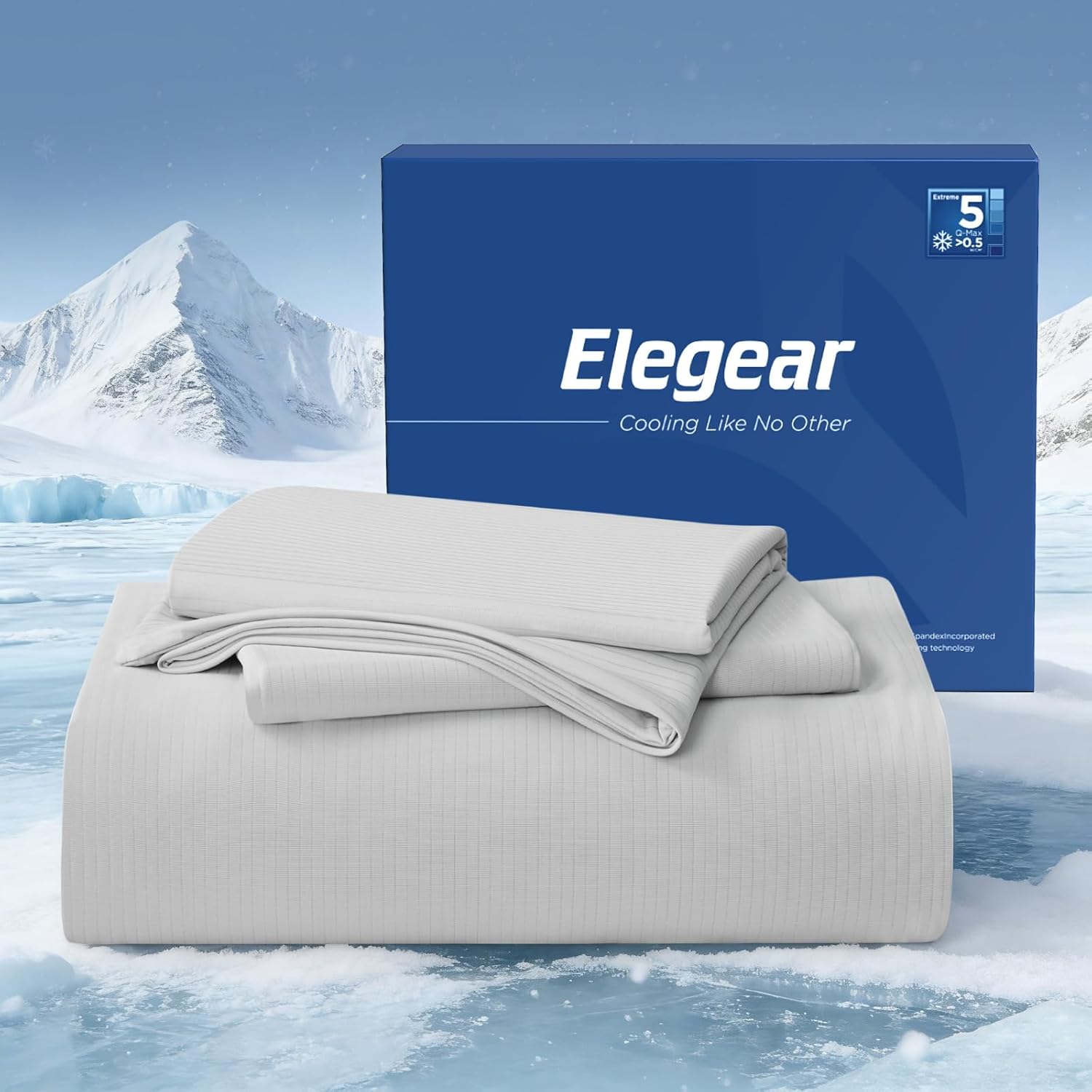 Elegear Cooling Bundle – Arc-Chill® 3.0 Advanced Cooling (Q-Max>0.5), Silver-Ion Odor Control, Ultra-Soft & Breathable, 18" Deep Pocket, 4-Piece Set for Night Sweats