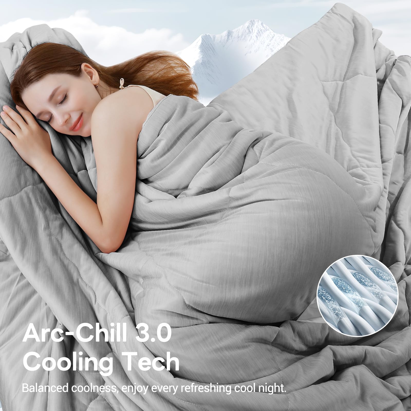 Elegear Cooling Duvet for Night Sweats – Arc-Chill Q-Max 0.5, Soft Double-Layer Summer Blanket