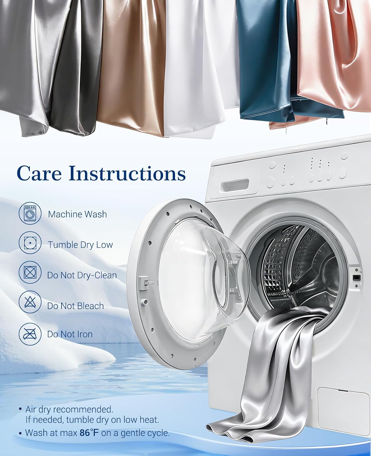 Elegear Arc-Chill Cooling Pillowcases Q-max>0.5, 2-Pack, Soft & Hair-Friendly- Silver Gray