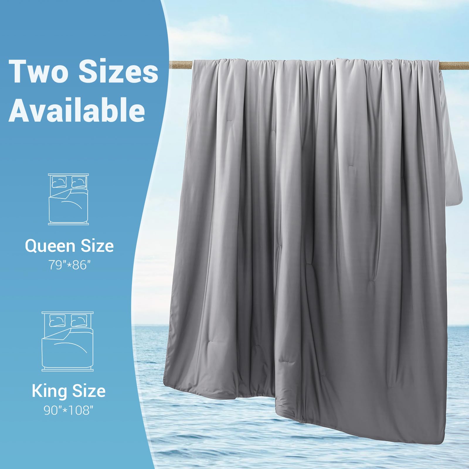 Elegear Arc-Chill Cooling Comforter Q-Max > 0.5, Breathable & Soft, Gradient Gray