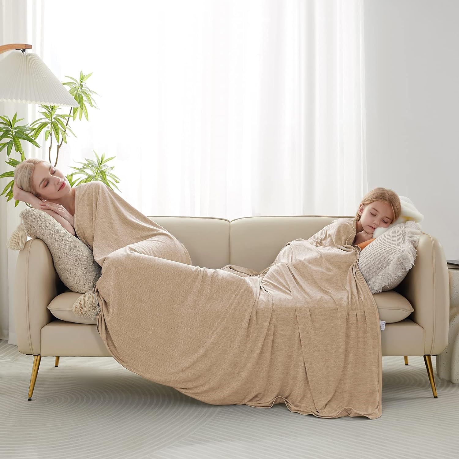 Elegear ডুয়াল-সাইডেড ডিটেইলড এজ রিভার্সিবল কুলিং স্ট্রাইপড ব্ল্যাঙ্কেট