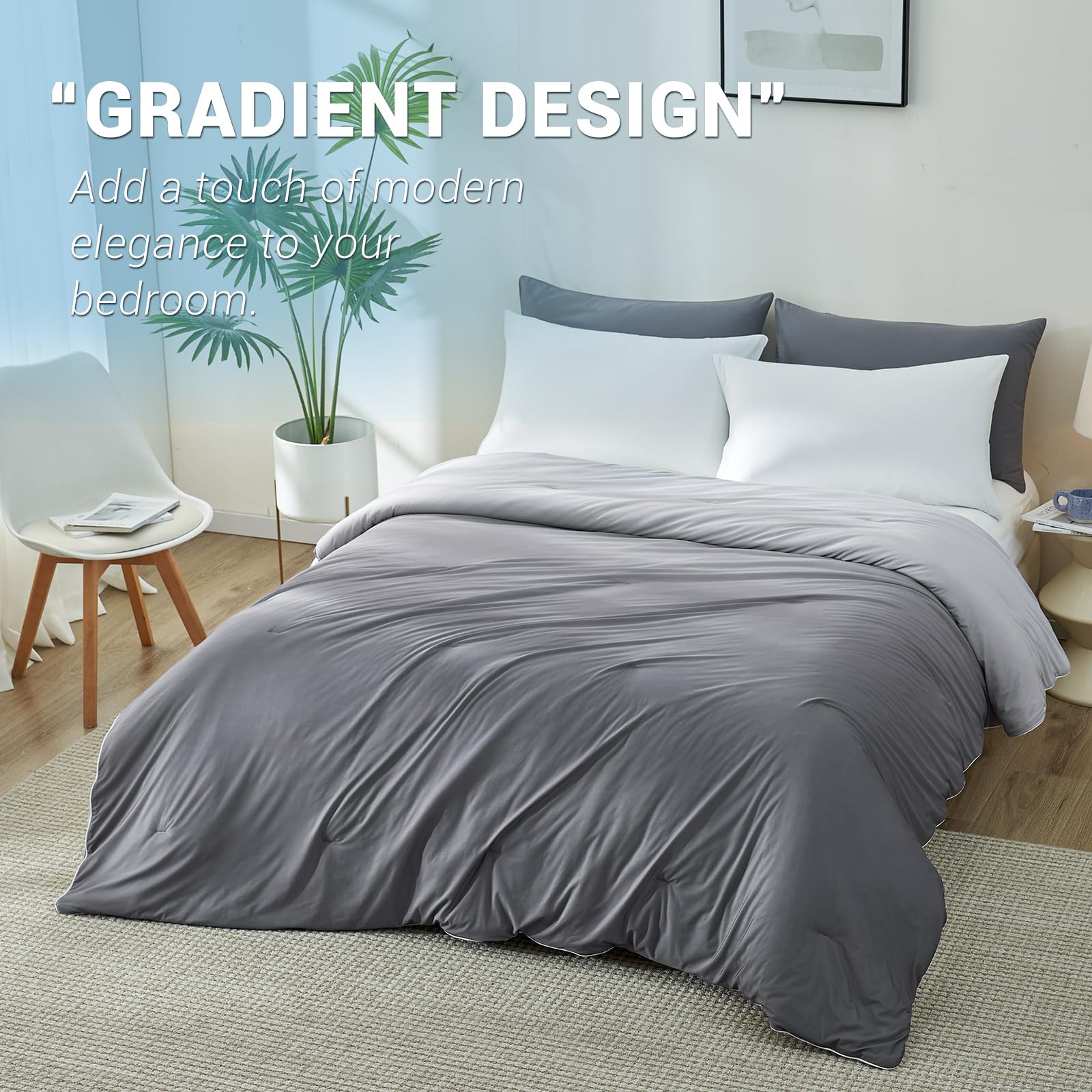 Elegear Arc-Chill Cooling Comforter Q-Max > 0.5, Breathable & Soft, Gradient Gray