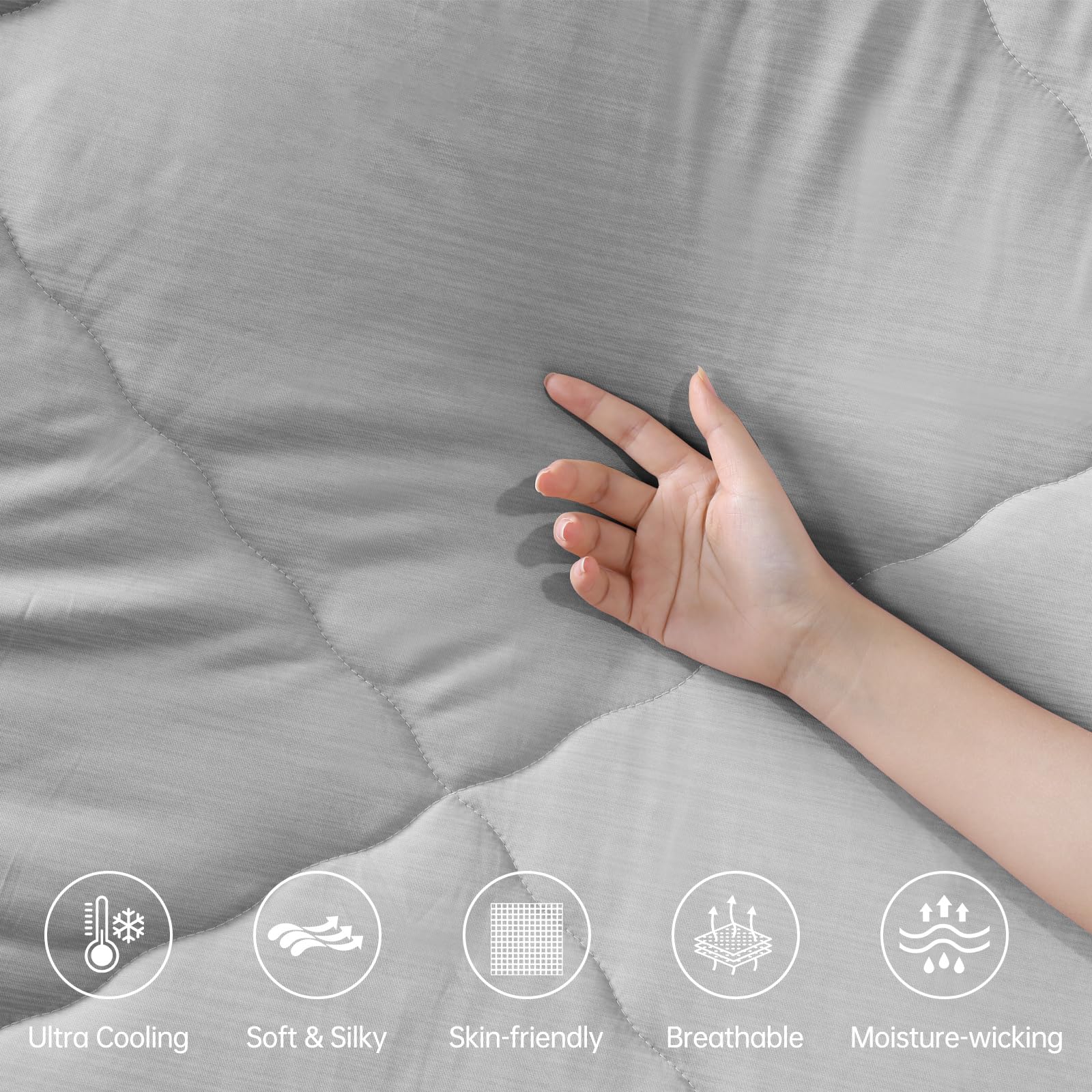 Elegear Cooling Duvet for Night Sweats – Arc-Chill Q-Max 0.5, Soft Double-Layer Summer Blanket