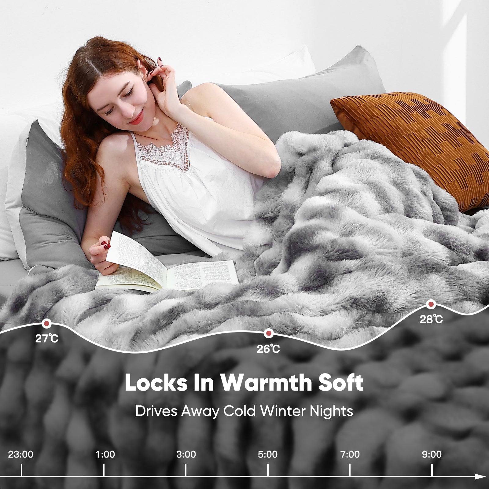 Elegear ডুয়াল-সাইডেড ডিটেইলড এজ রিভার্সিবল কুলিং স্ট্রাইপড ব্ল্যাঙ্কেট