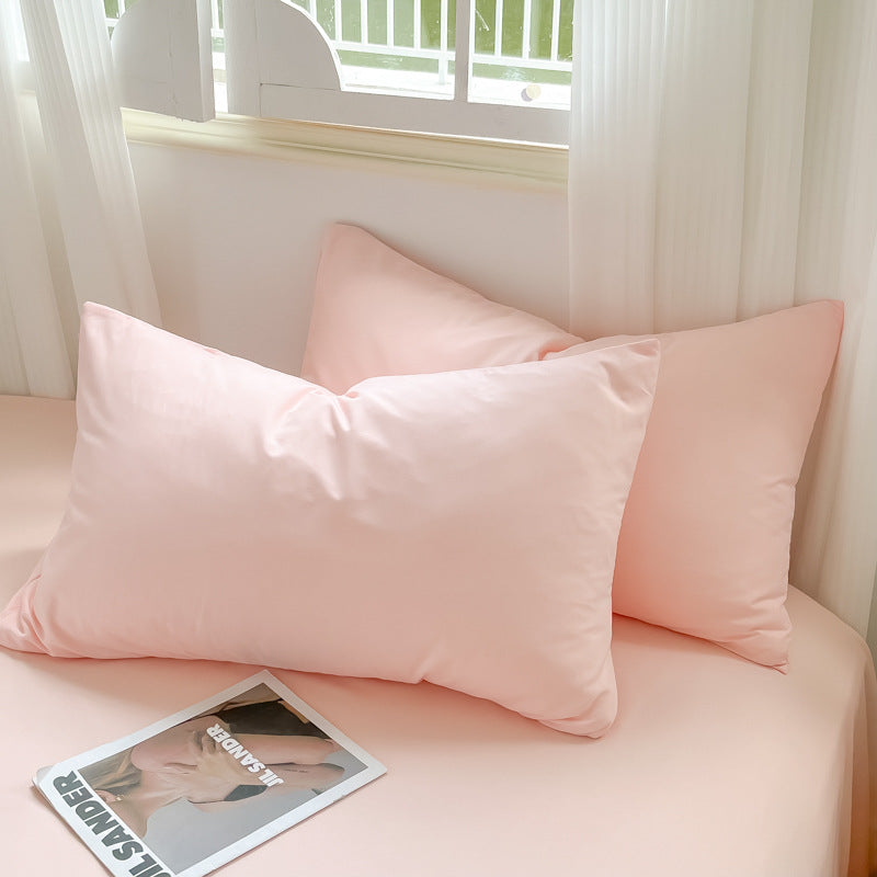 Washed Cotton Pillowcases Set of 2, 48×74cm (19×29 in), Solid Color Brushed Twill Pillow Covers, Soft Breathable Modern Style