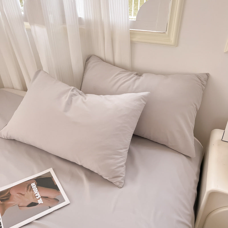 Washed Cotton Pillowcases Set of 2, 48×74cm (19×29 in), Solid Color Brushed Twill Pillow Covers, Soft Breathable Modern Style