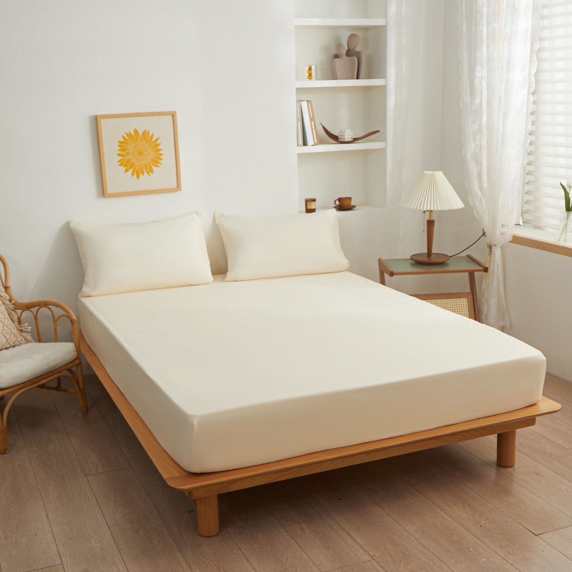 The Fitted Sheet Set – 3-Piece Bed Set with 1 Fitted Sheet & 2 Pillowcases, Twill Weave, Soft & Durable, Multiple Colors & Sizes