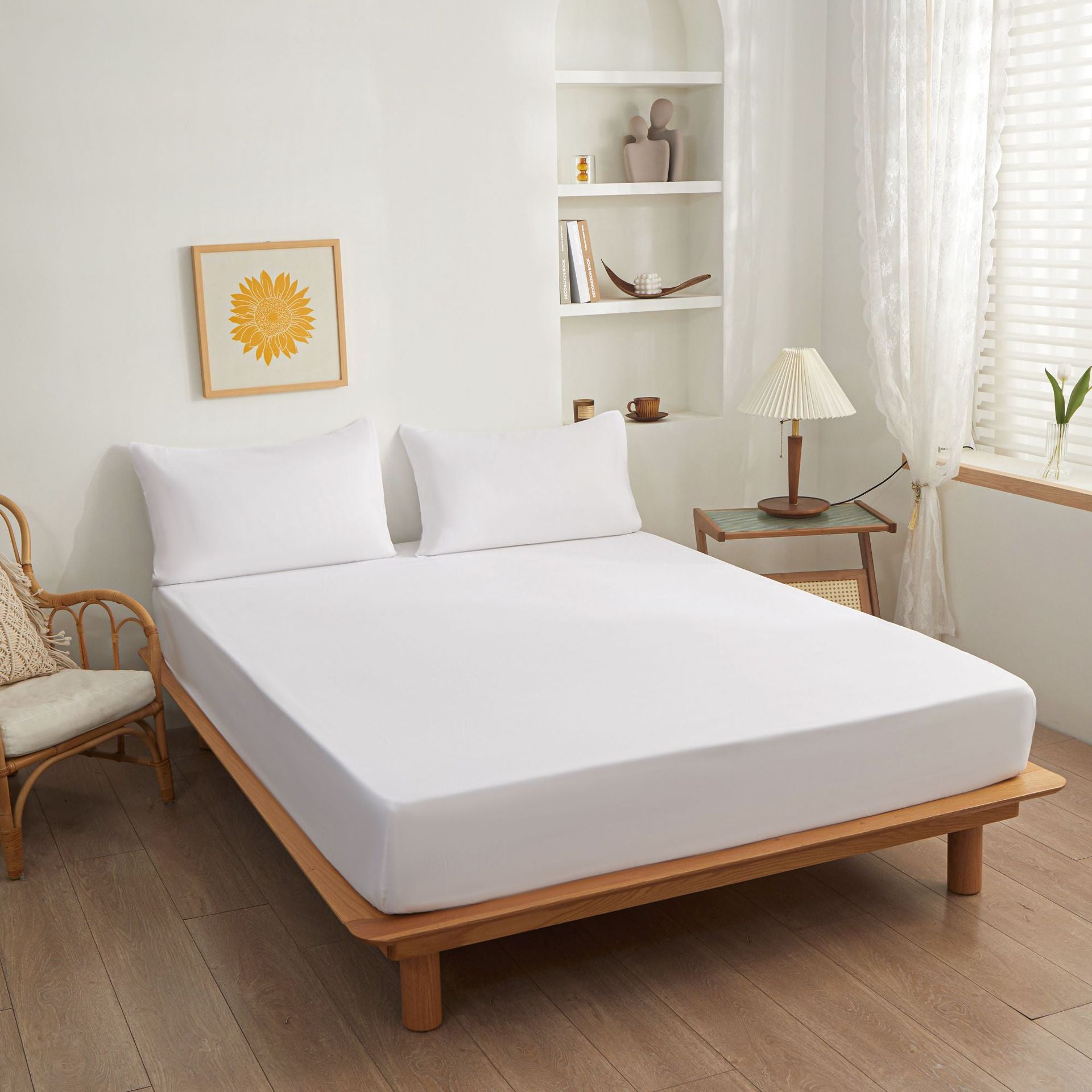 The Fitted Sheet Set – 3-Piece Bed Set with 1 Fitted Sheet & 2 Pillowcases, Twill Weave, Soft & Durable, Multiple Colors & Sizes