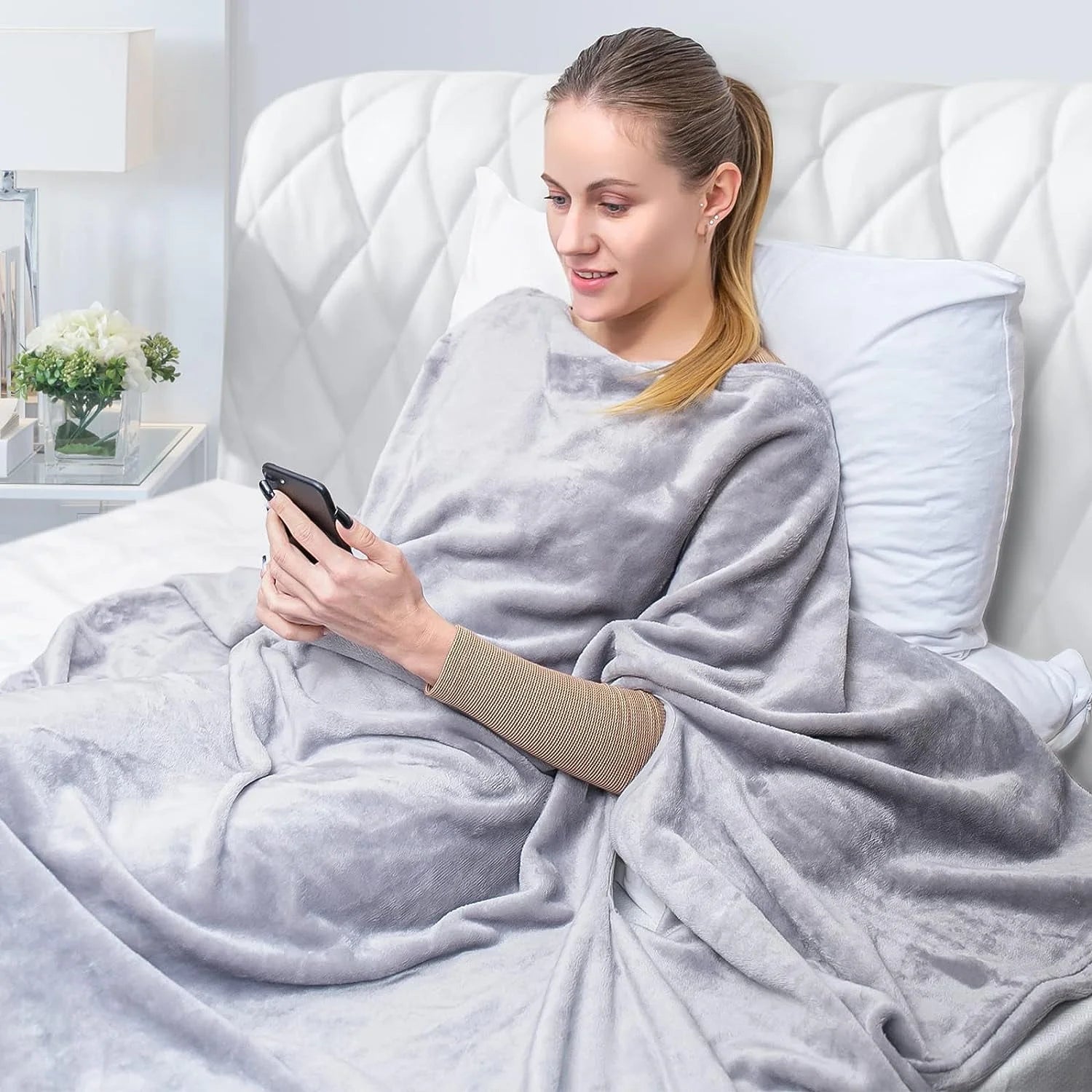 Wearable Blanket for Adult - Elegear Wearable Flannel Throw Blanket Phone TV Blanket Keep Your Hands Free, Soft Cozy Fuzzy Wrap Blankets Unique Christmas Gifts for Adults - 80"x60"