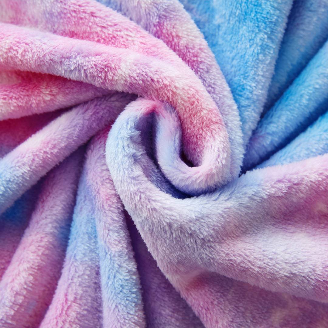 Heatwarm +2℃ Tie-dye Super Soft Flannel Blankets - Rainbow Purple (3 SIZE)