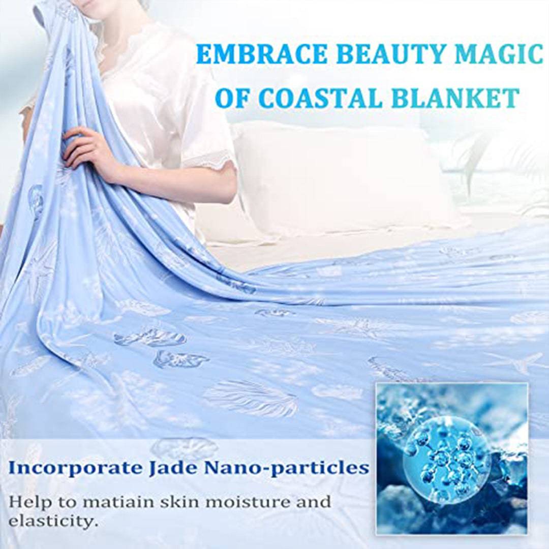Elegear Marine Print Cooling Blanket – Q-Max > 0.5, Ultra-Soft & Breathable for Summer