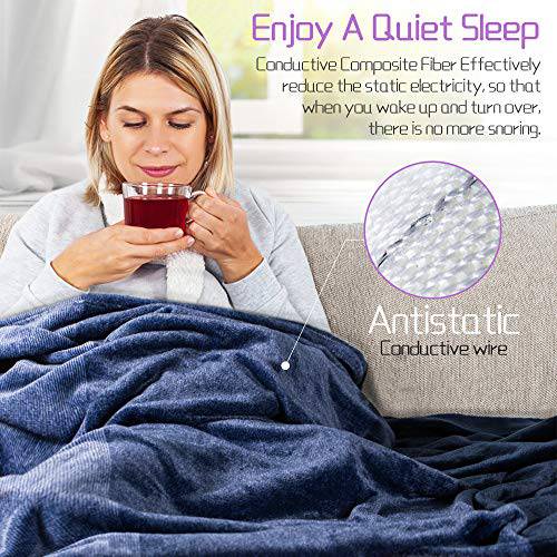 Ultra Soft Anti-Static Warm Flannel Fleece Blanket - (59" X 79"）