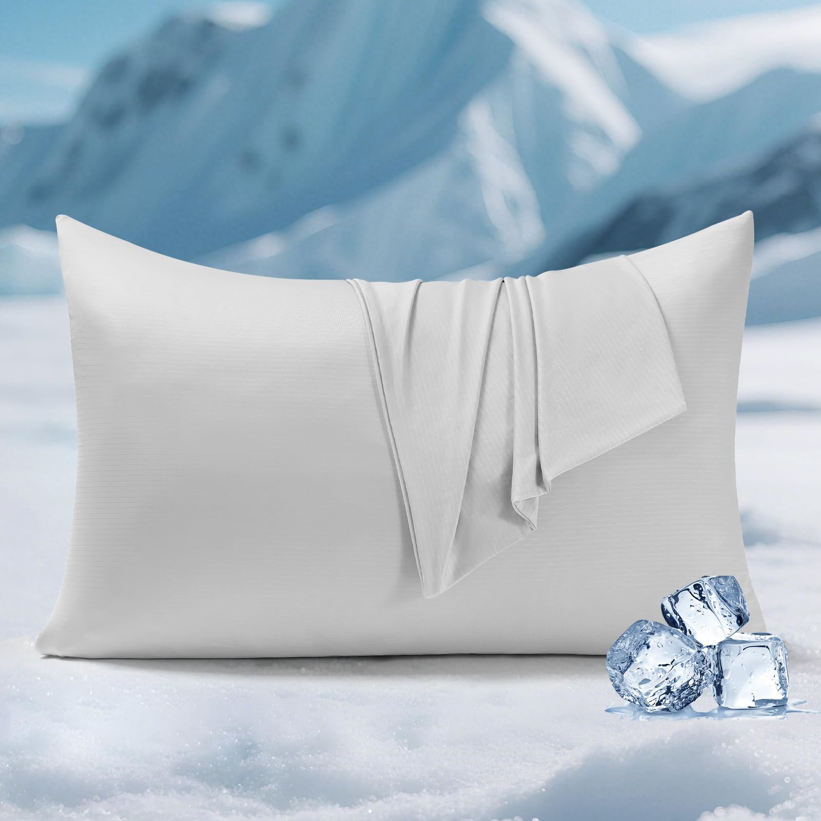 Arc-Chill 3.0 Cooling Pillowcase – Silver Ion Freshness, Dual-Sided Cool Touch, Ultra-Light & Breathable for Hot Sleepers-Gray