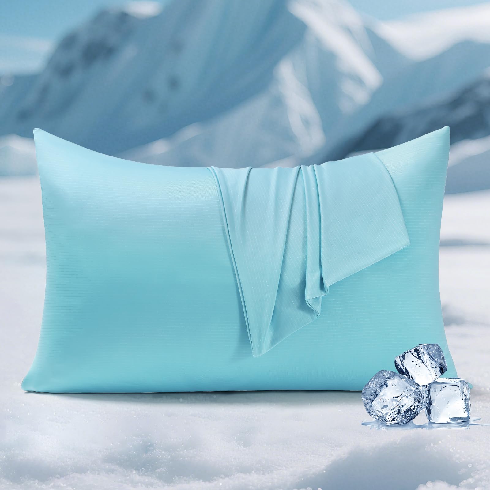 Arc-Chill 3.0 Cooling Pillowcase – Silver Ion Freshness, Dual-Sided Cool Touch, Ultra-Light & Breathable for Hot Sleepers-Blue