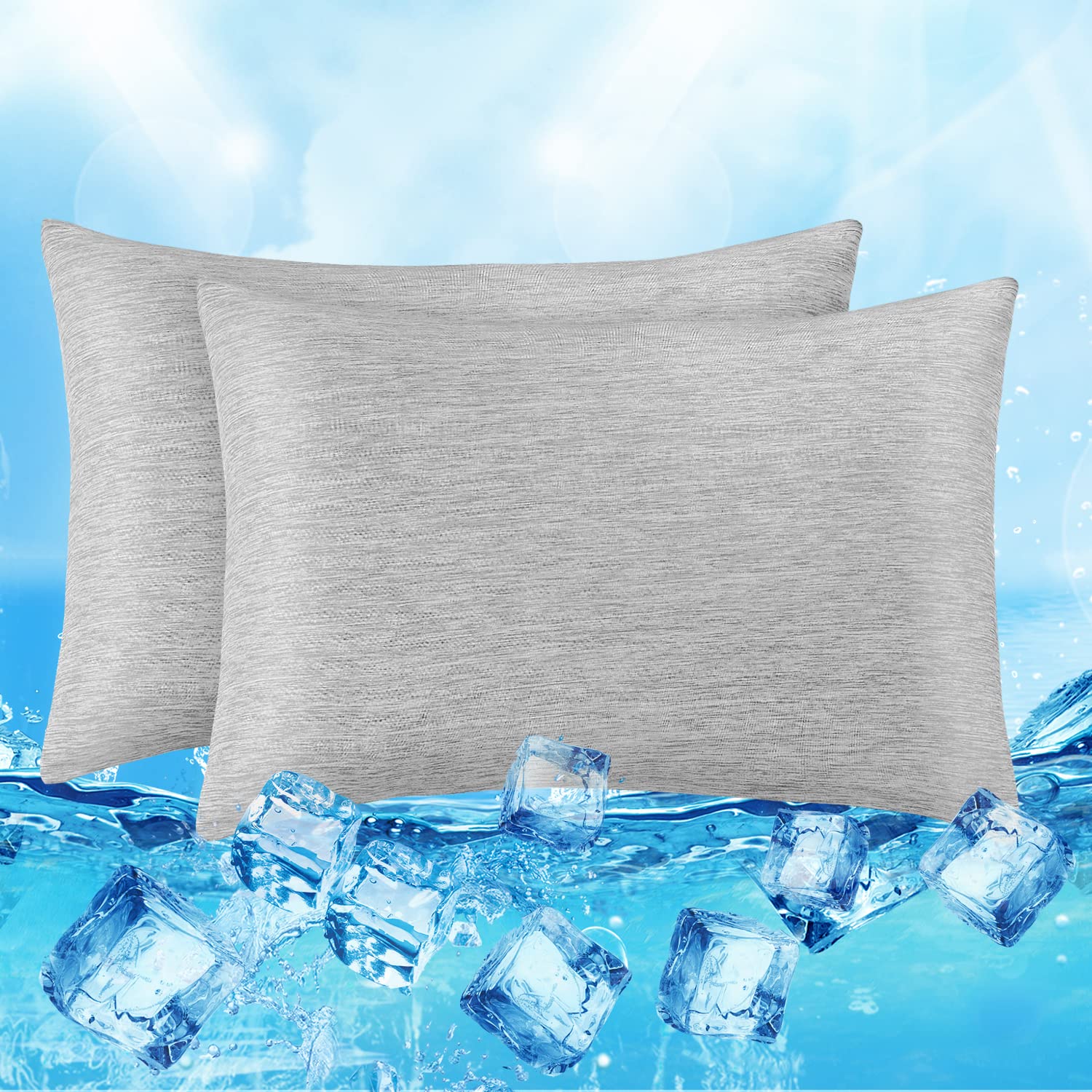 Revolutionary Gray Cooling Pillowcases Set of 2 – Arc-Chill Pro Q-Max 0.4