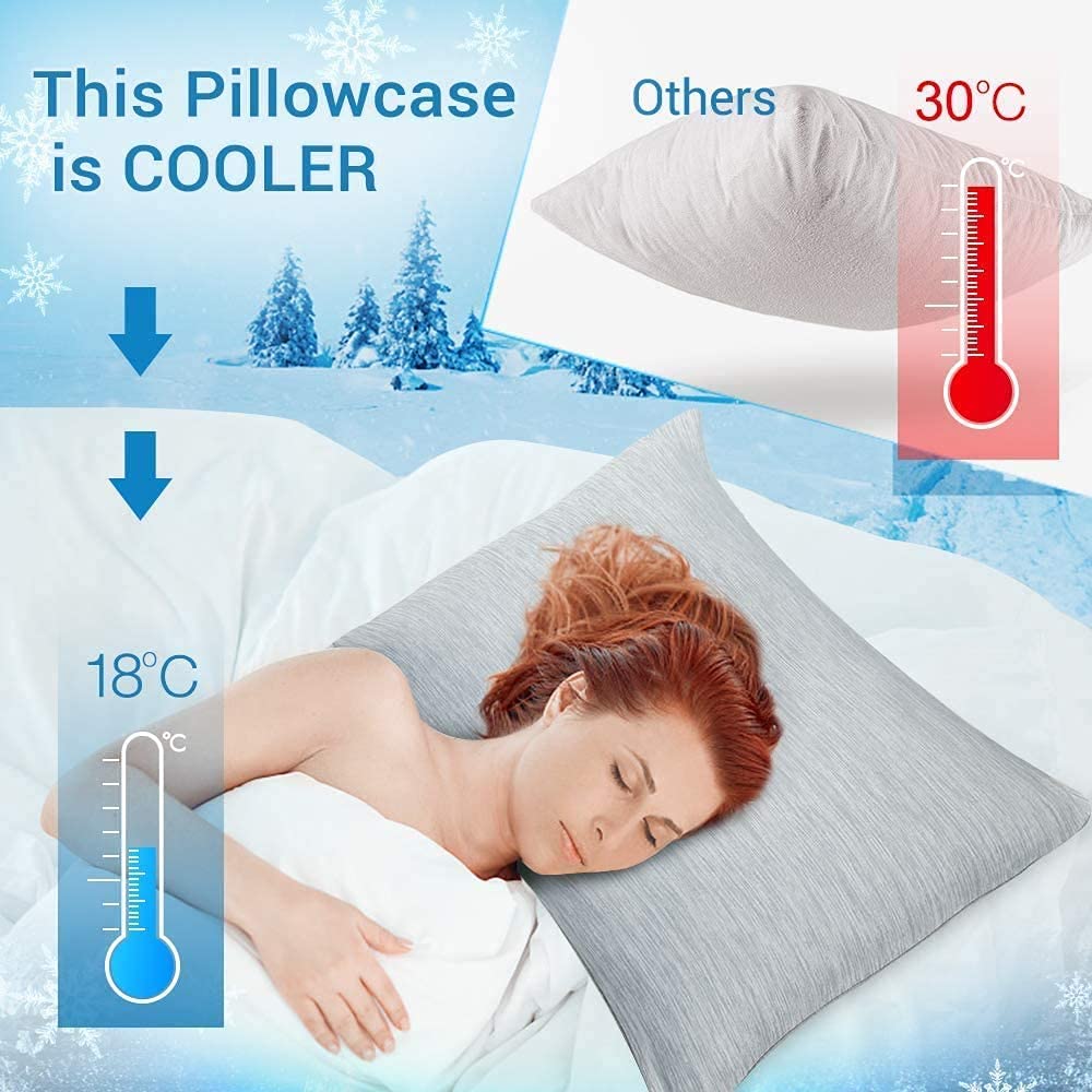 Revolutionary Gray Cooling Pillowcases Set of 2 – Arc-Chill Pro Q-Max 0.4
