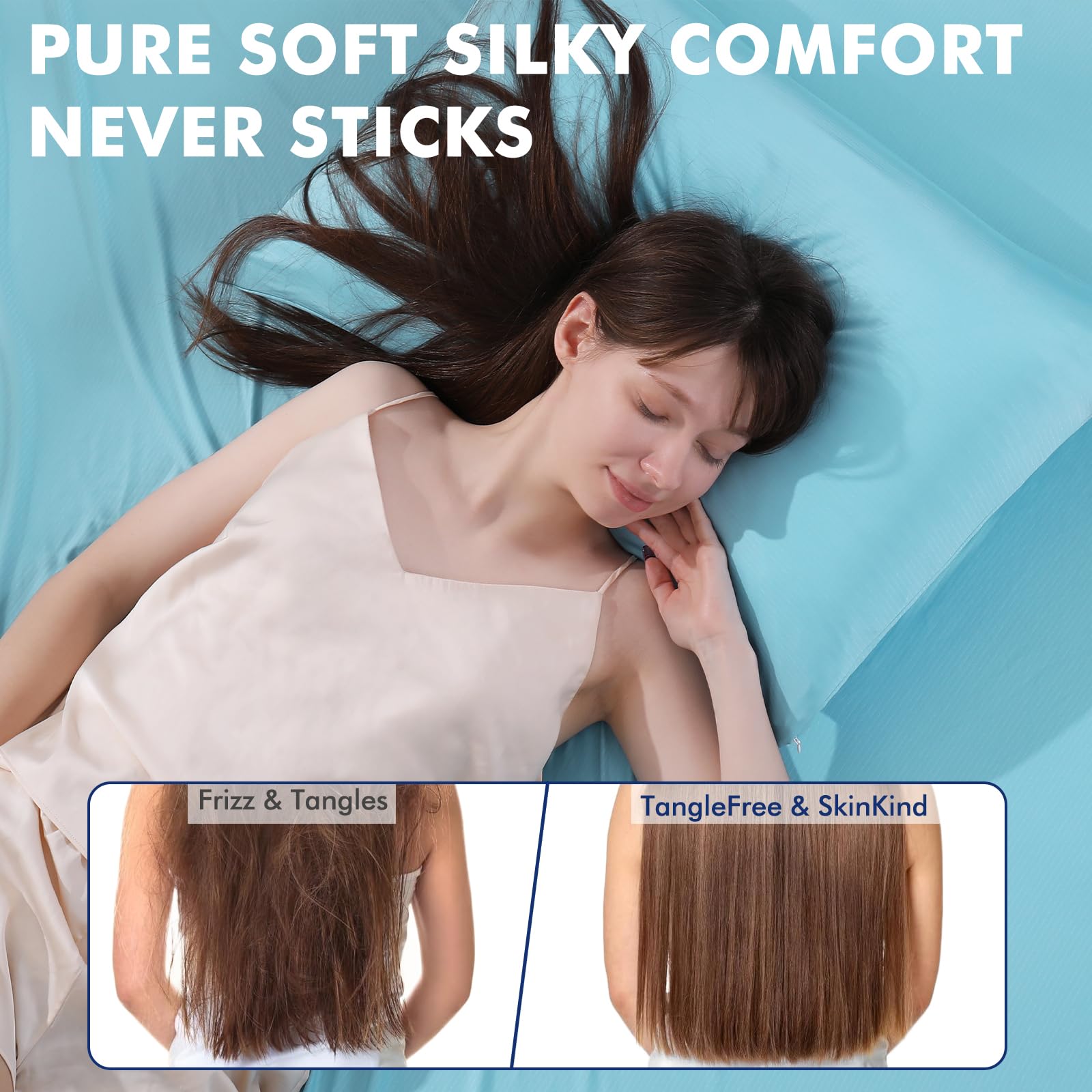 Arc-Chill 3.0 Cooling Pillowcase – Silver Ion Freshness, Dual-Sided Cool Touch, Ultra-Light & Breathable for Hot Sleepers-Blue
