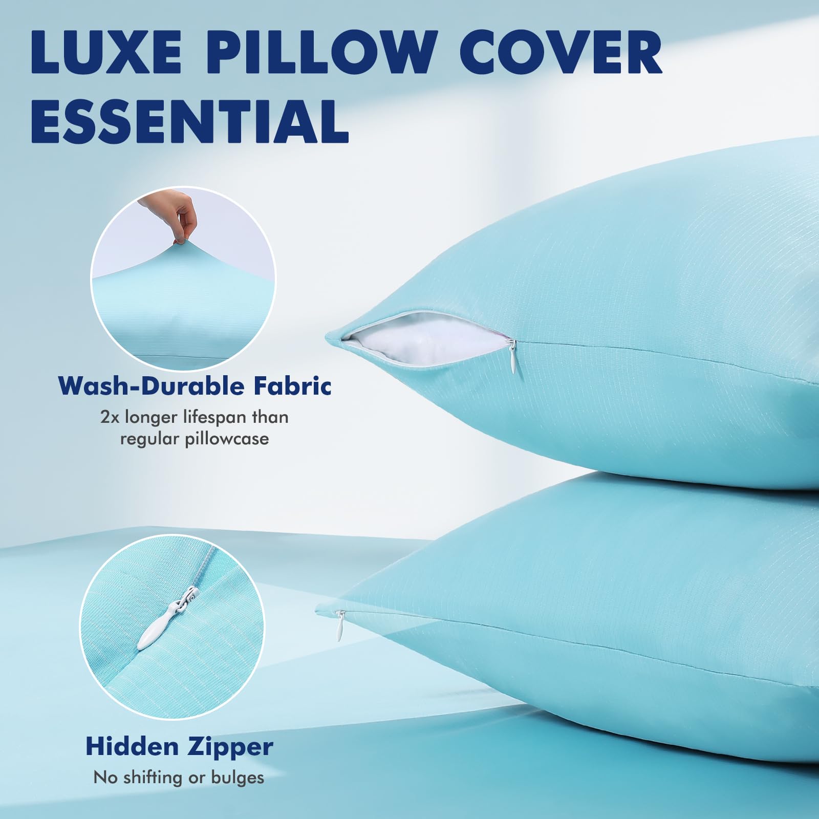 Arc-Chill 3.0 Cooling Pillowcase – Silver Ion Freshness, Dual-Sided Cool Touch, Ultra-Light & Breathable for Hot Sleepers-Blue