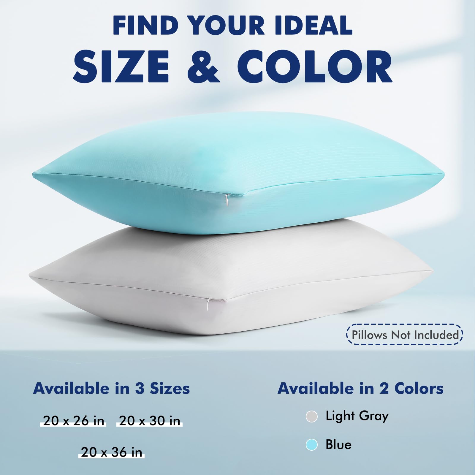 Arc-Chill 3.0 Cooling Pillowcase – Silver Ion Freshness, Dual-Sided Cool Touch, Ultra-Light & Breathable for Hot Sleepers-Blue